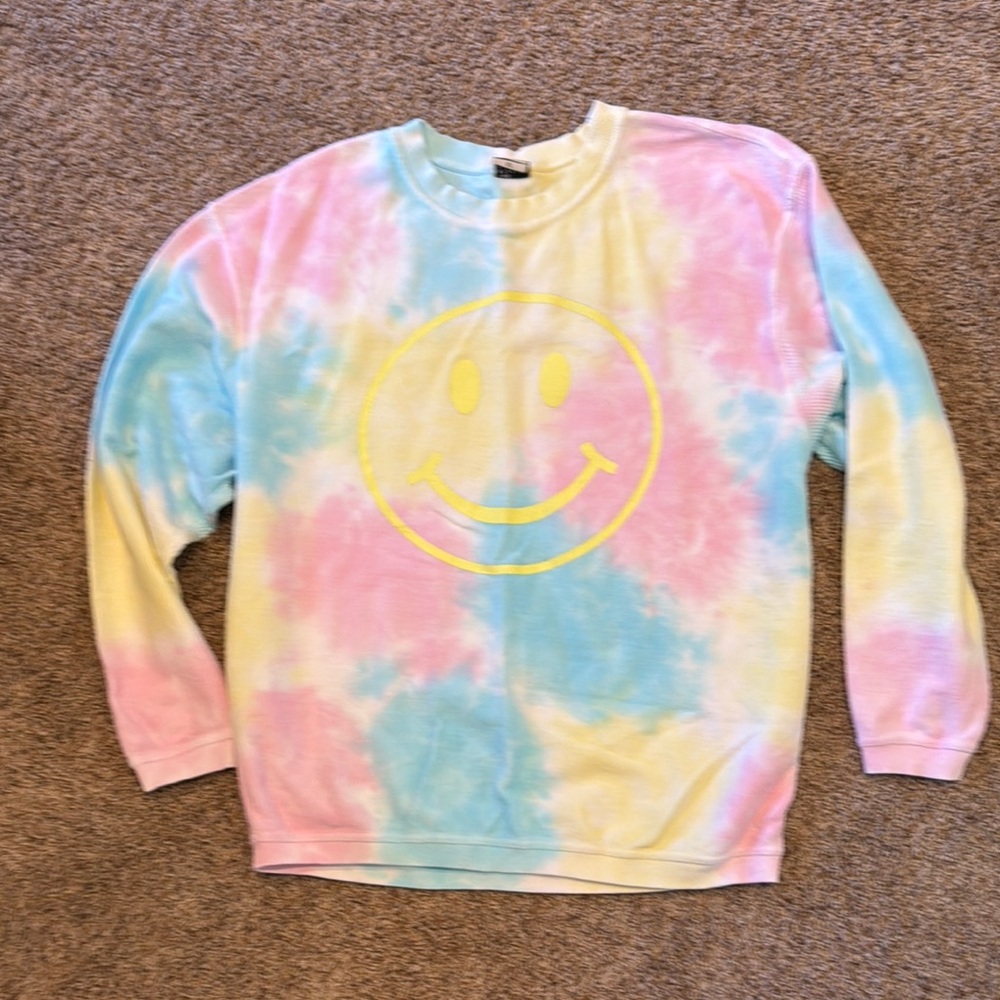Chicka-d Tie Dye Corded Smiley Shirt - XL